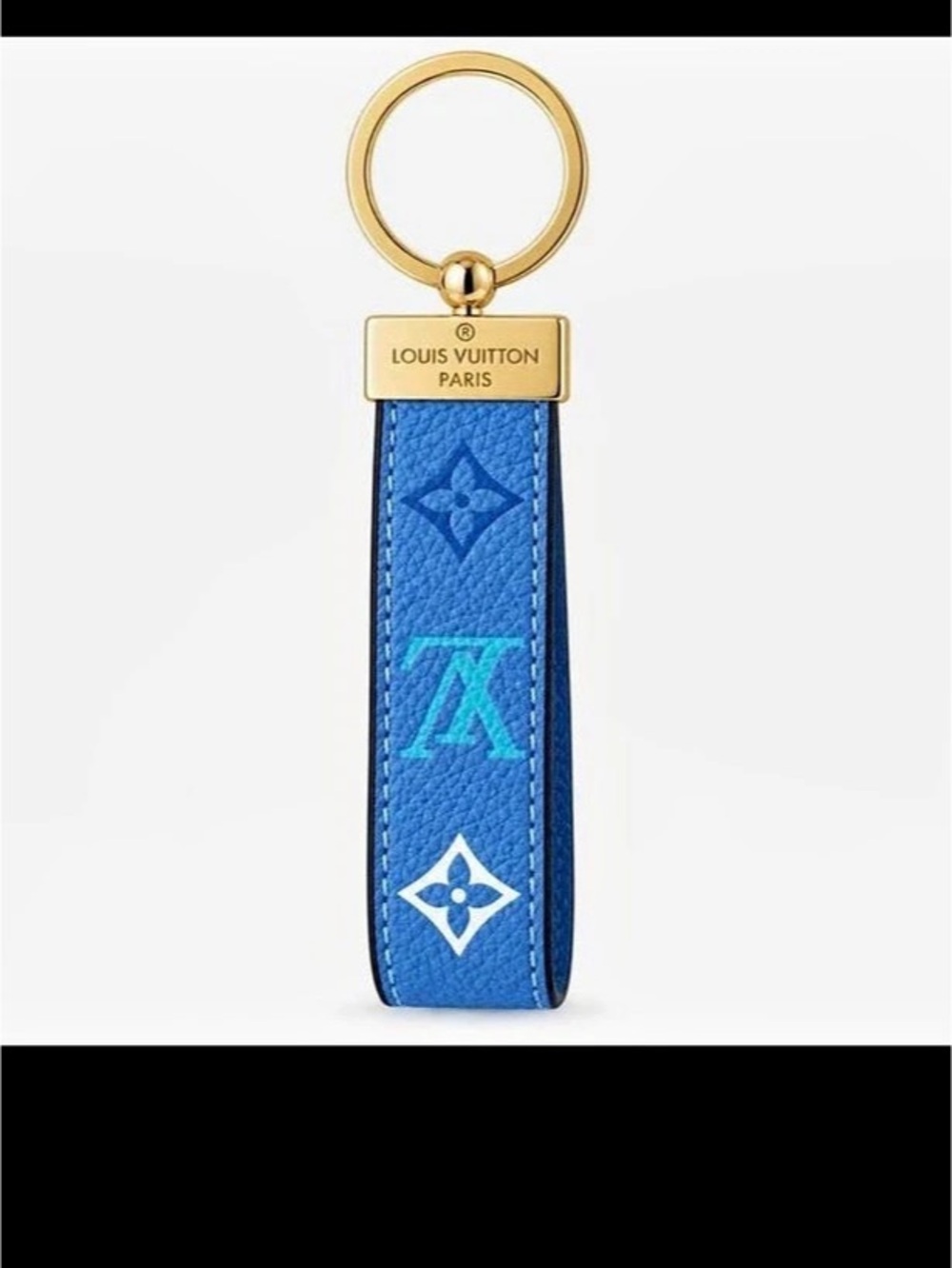 Louis Vuitton LV Dragonne Key Holder Blue & Gold